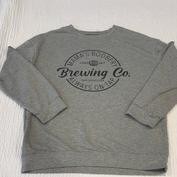 Tops - Mama’s Boobery Grey Sweatshirt Size L